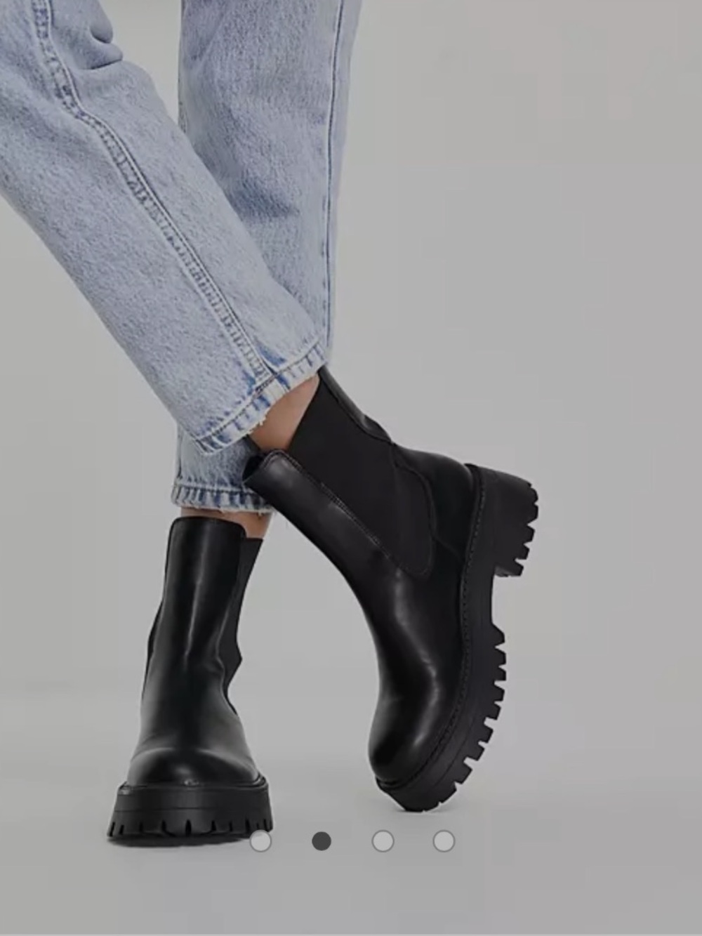 Pull&Bear Black Chunky Chelsea Ankle Boots